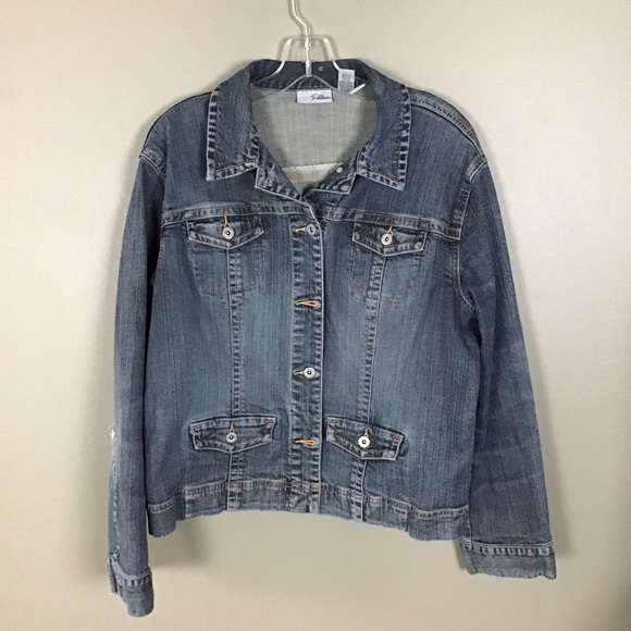 Chico's Jackets & Blazers - Chico’s Platinum Denim jacket in distressed denim.